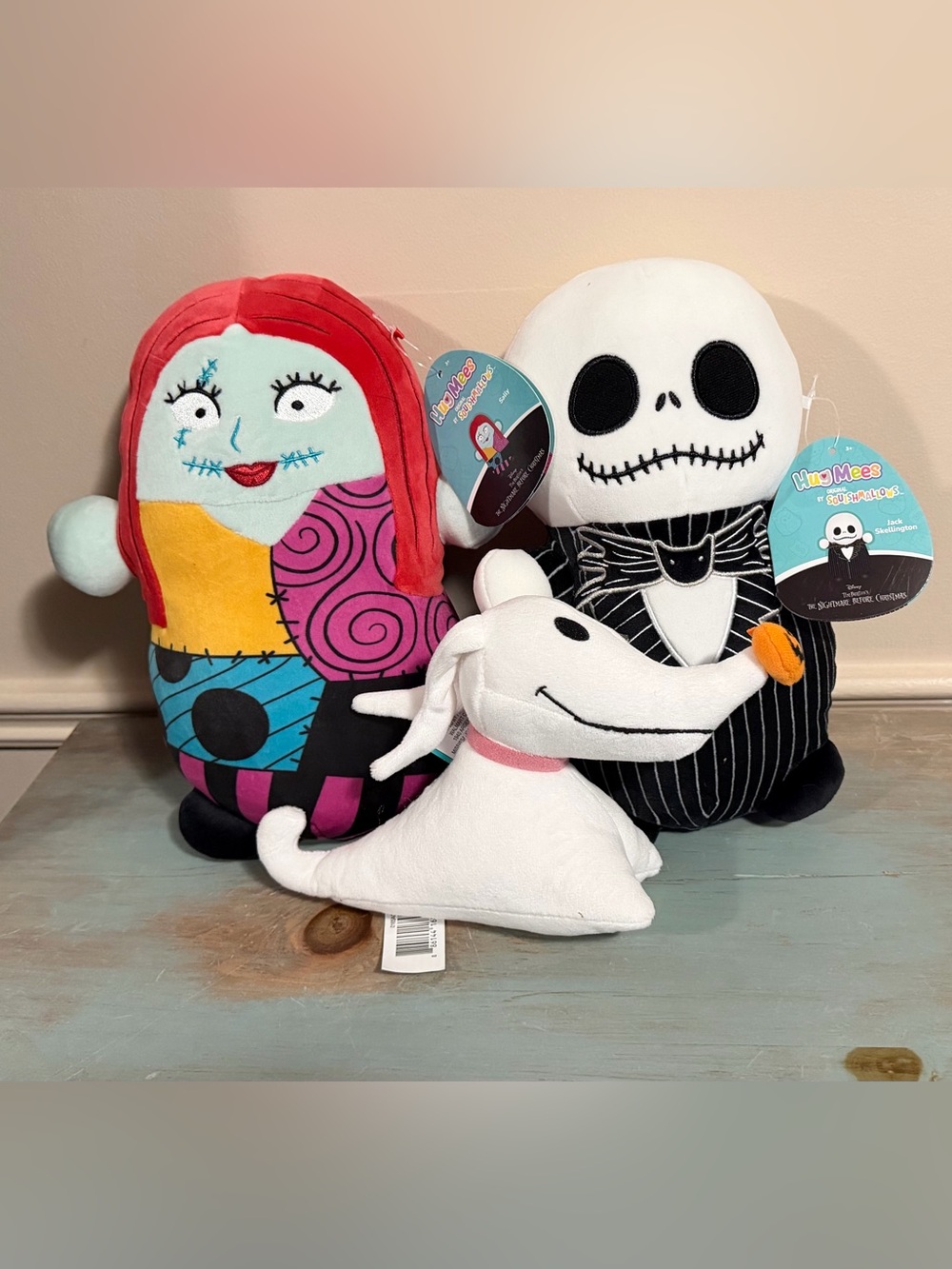NWT Squishmallows Hugmees The Nightmare Before Christmas Jack & Sally with Zero